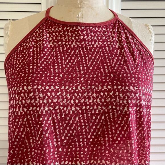 Prana Racerback Crimson Red & White Tank Top Sz-L - Picture 2 of 9